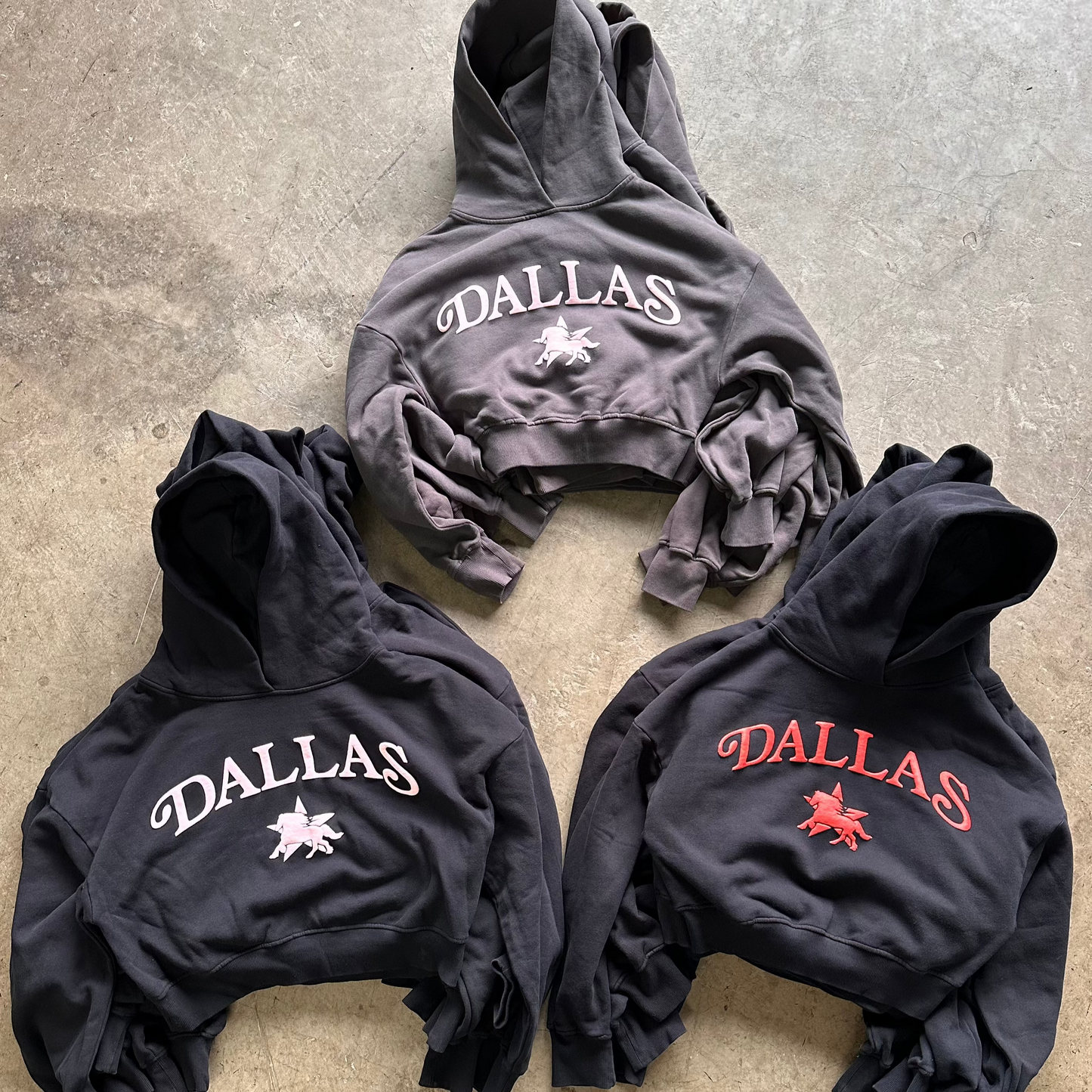 DALLAS PUFF PRINT CROPPED HOODIE: VALENTINES EDITION